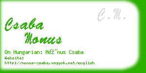 csaba monus business card